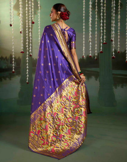 Blue Silk Woven Paithani Saree