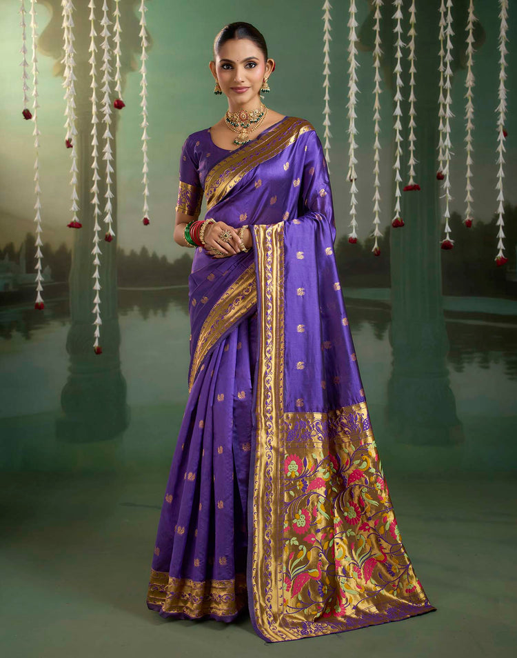 Blue Silk Woven Paithani Saree