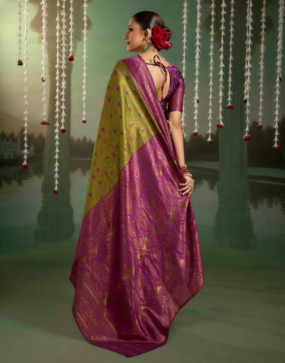 Mehandi Green Silk Woven Banarasi Saree
