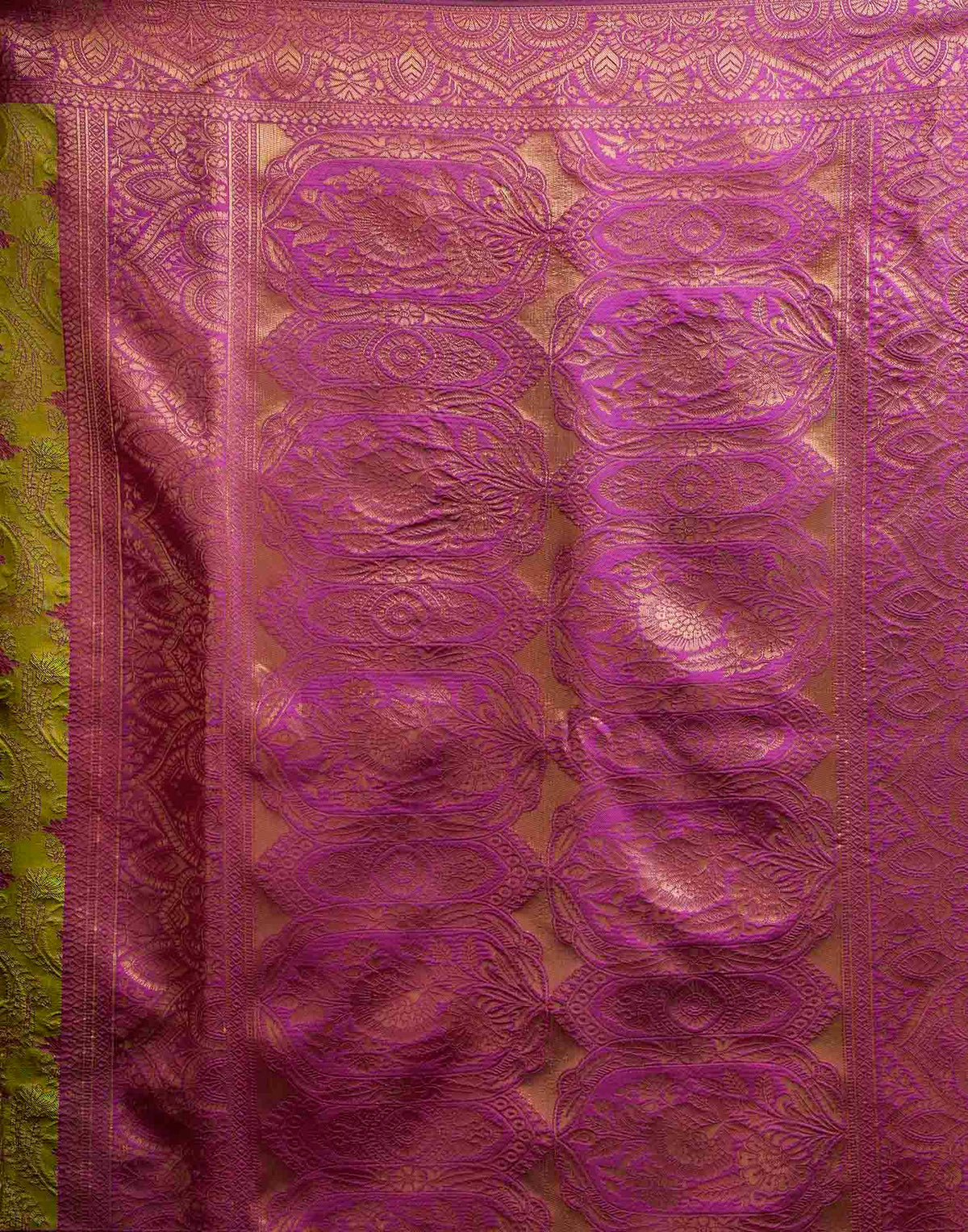 Mehandi Green Silk Woven Banarasi Saree