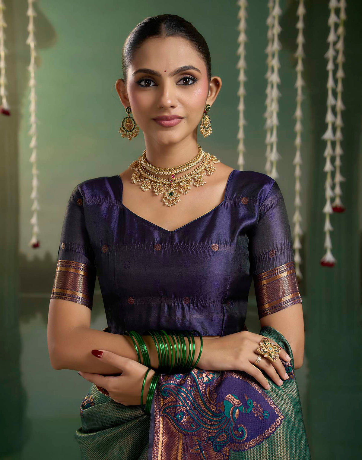 Grey Silk Woven Banarasi Saree