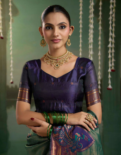 Grey Silk Woven Banarasi Saree