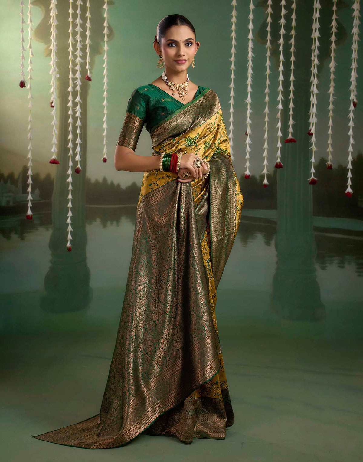 Dusty Peach Silk Woven Banarasi Saree