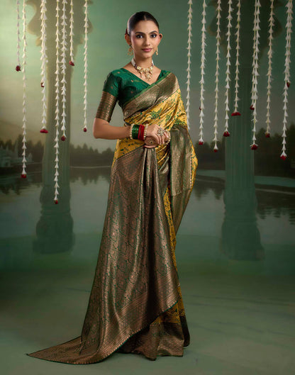 Dusty Peach Silk Woven Banarasi Saree
