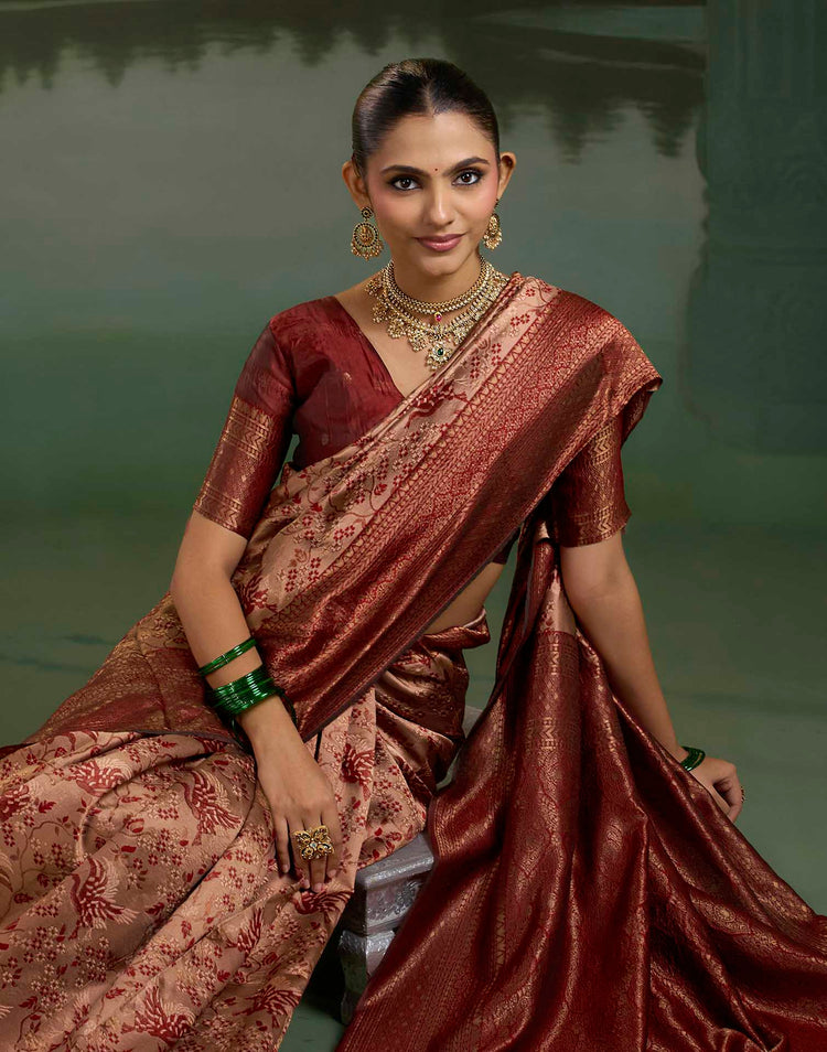 Turmeric Yellow Silk Woven Banarasi Saree