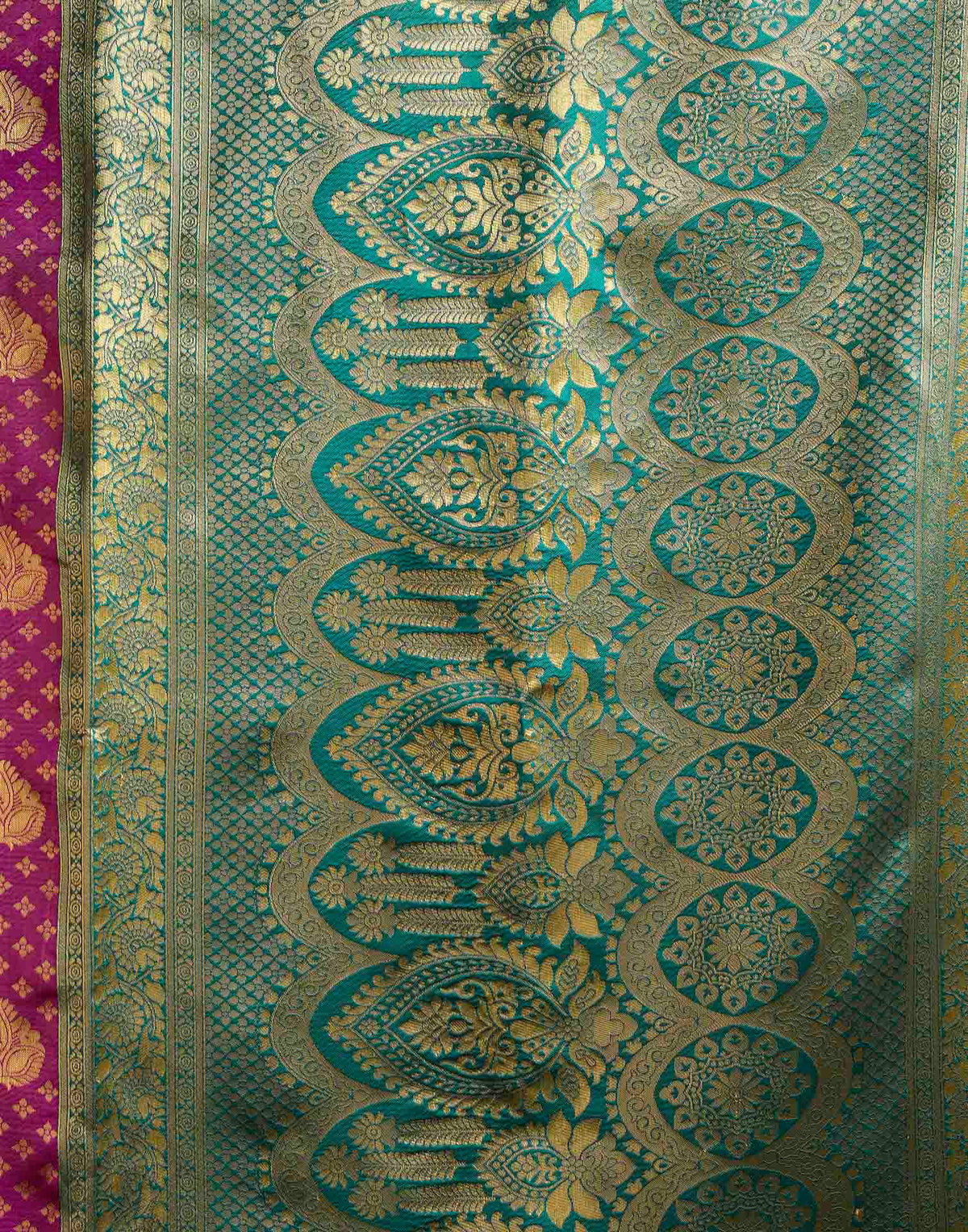 Magenta Silk Woven Banarasi Saree