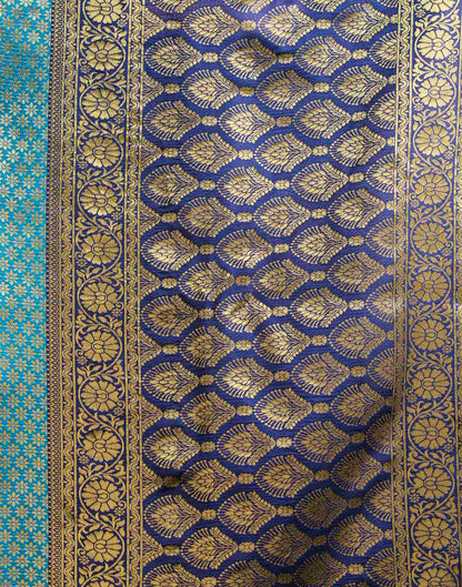 Sky Blue Silk Woven Banarasi Saree