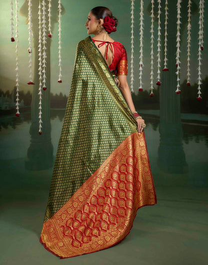 Green Silk Woven Banarasi Saree