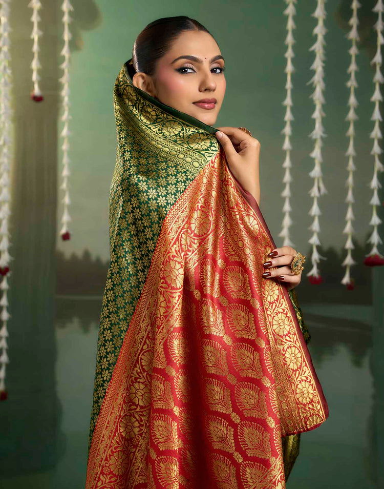 Green Silk Woven Banarasi Saree