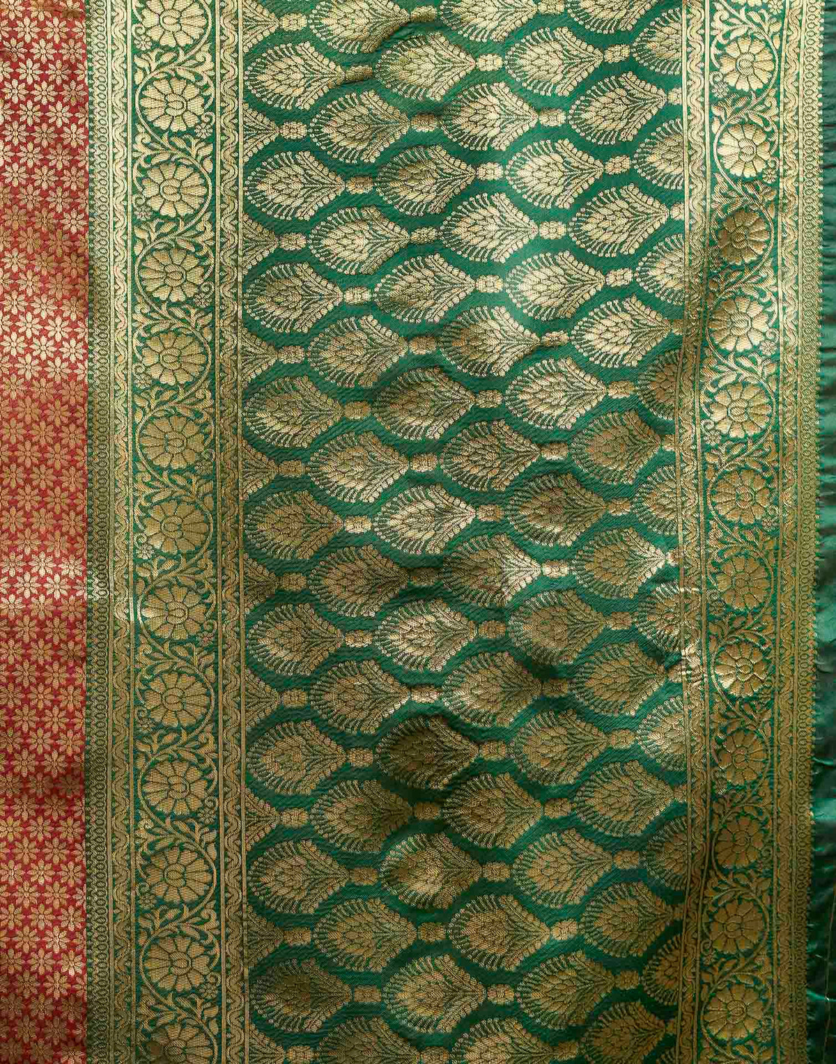 Maroon Silk Woven Banarasi Saree
