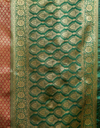 Maroon Silk Woven Banarasi Saree
