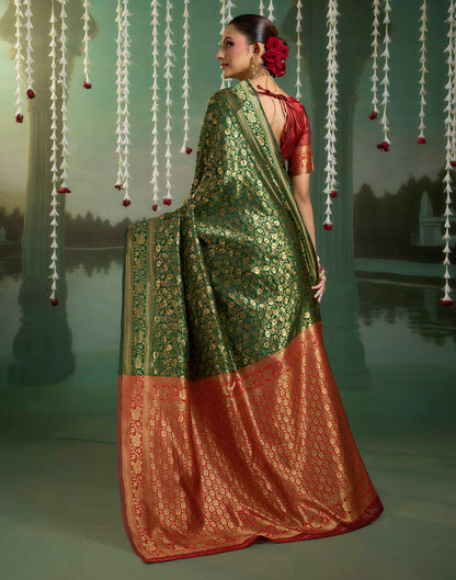 Green Silk Woven Banarasi Saree