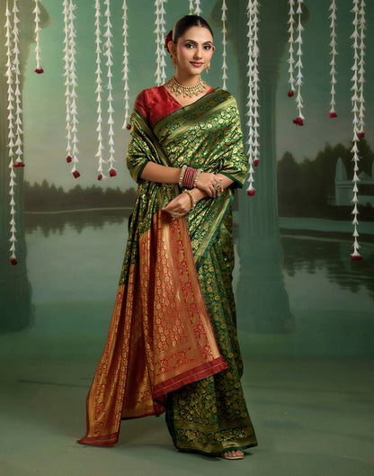 Green Silk Woven Banarasi Saree
