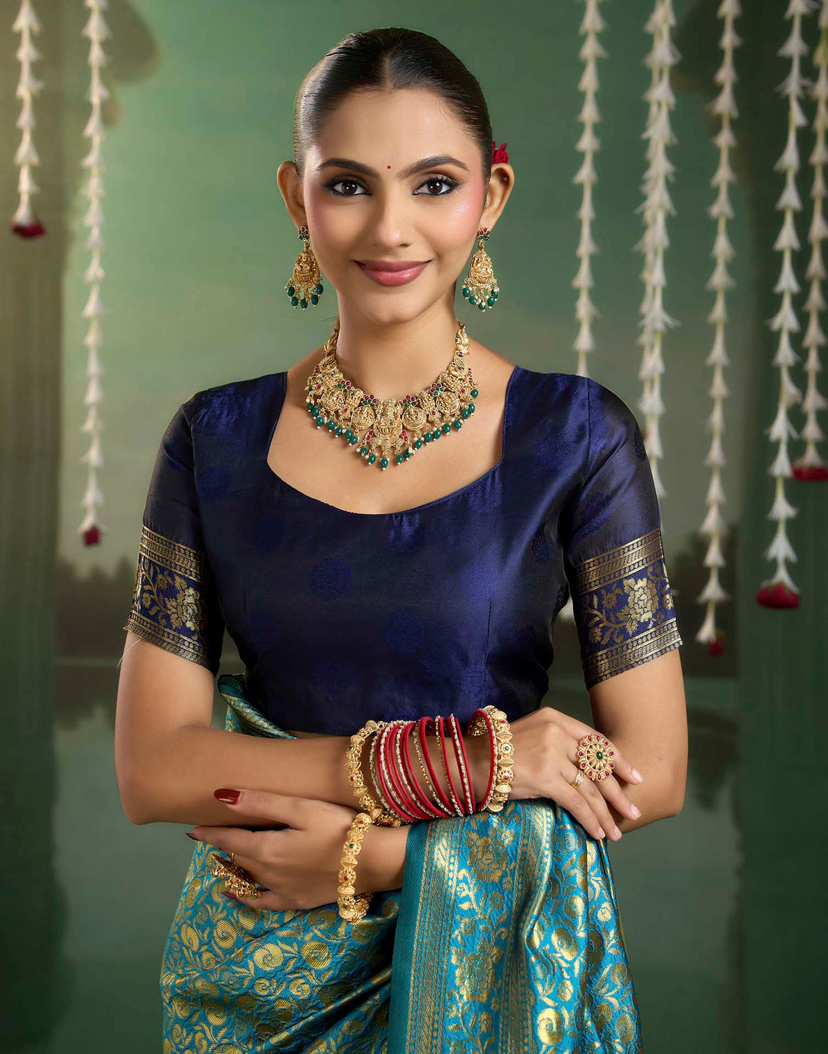 Sky Blue Silk Woven Banarasi Saree