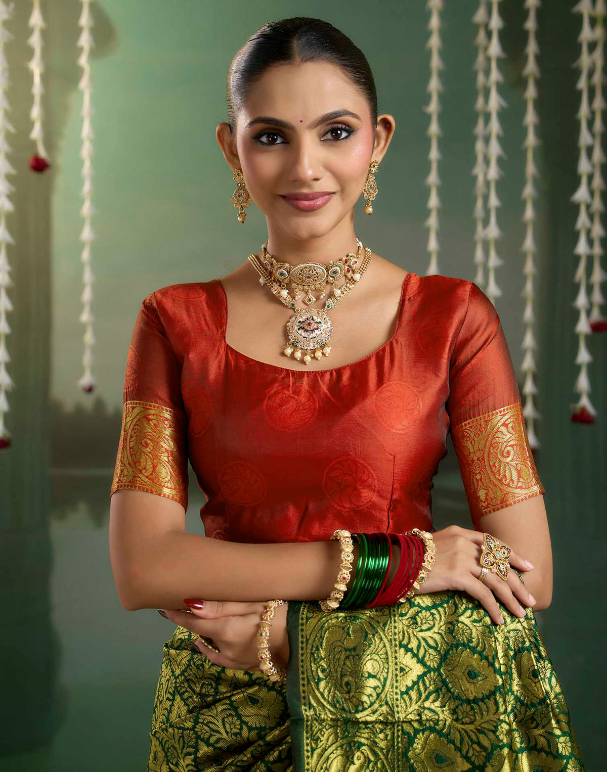 Green Silk Woven Banarasi Saree