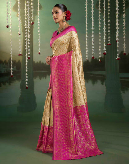 Off White Silk Woven Banarasi Saree