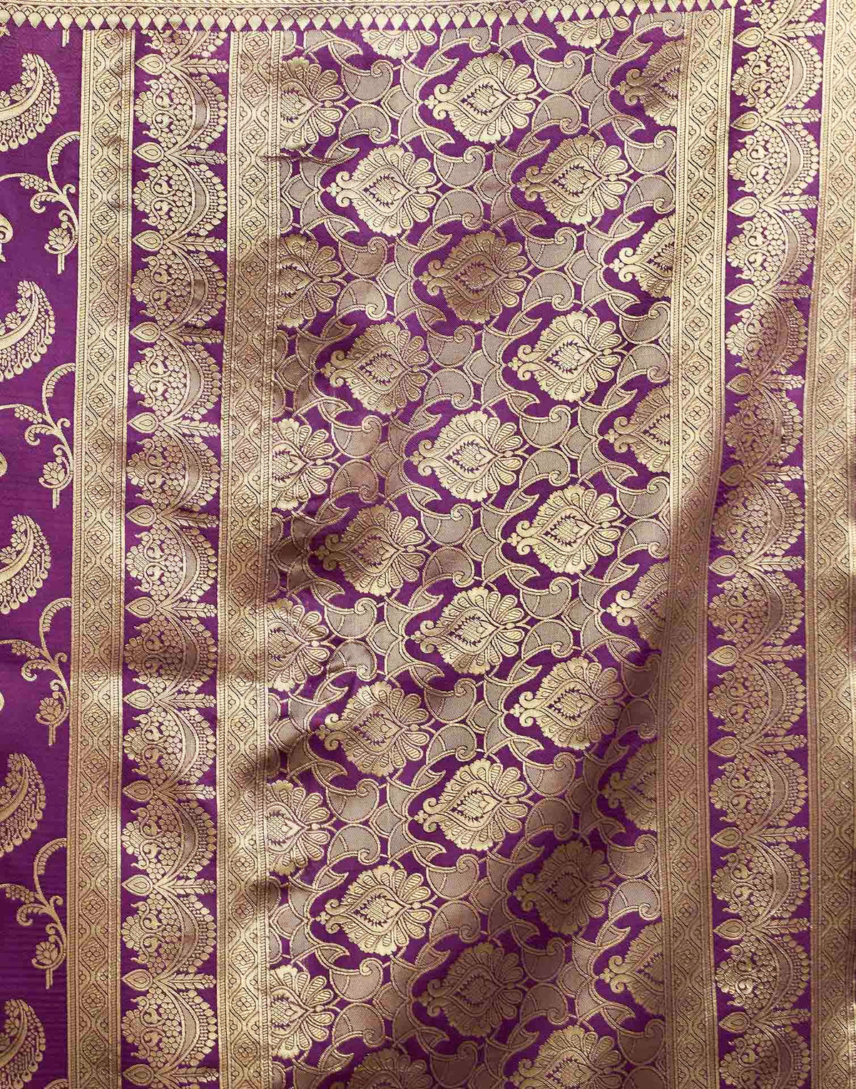 Purple Silk Woven Banarasi Saree