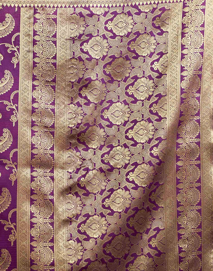 Purple Silk Woven Banarasi Saree
