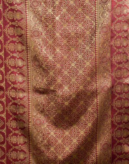 Maroon Silk Woven Banarasi Saree