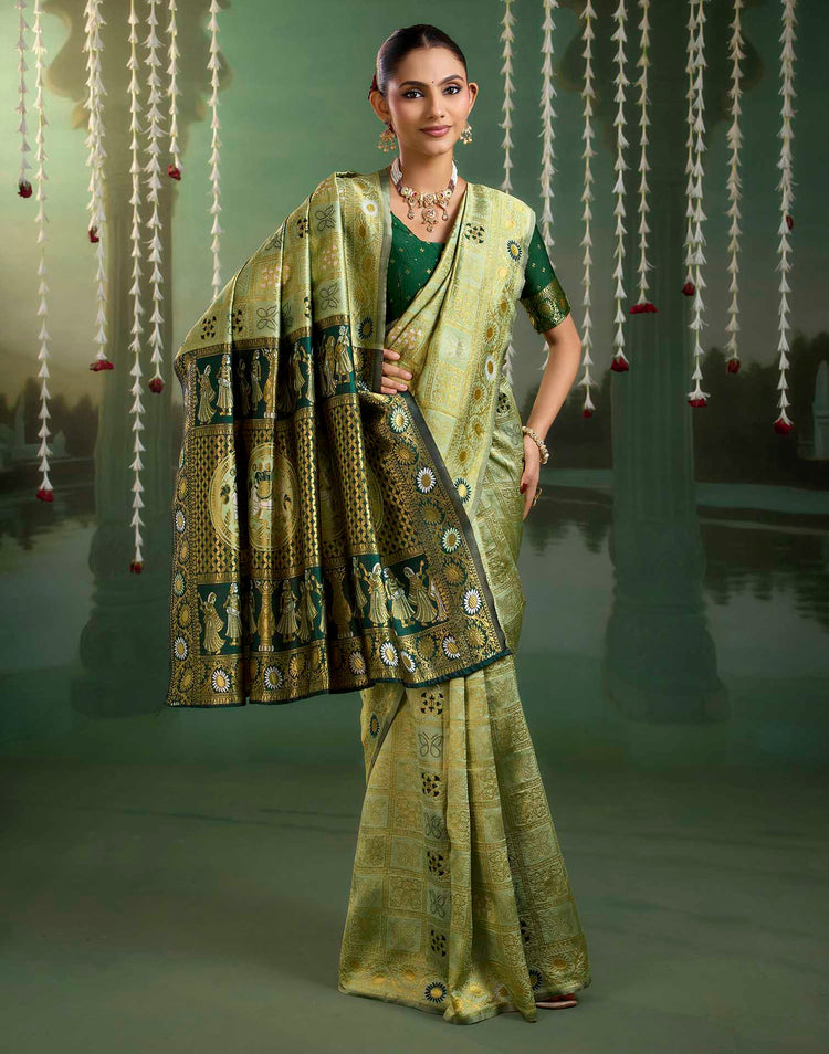 Light Green Silk Woven Patola Saree