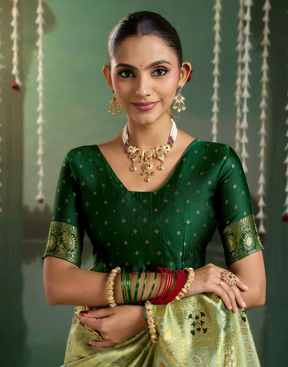 Light Green Silk Woven Patola Saree