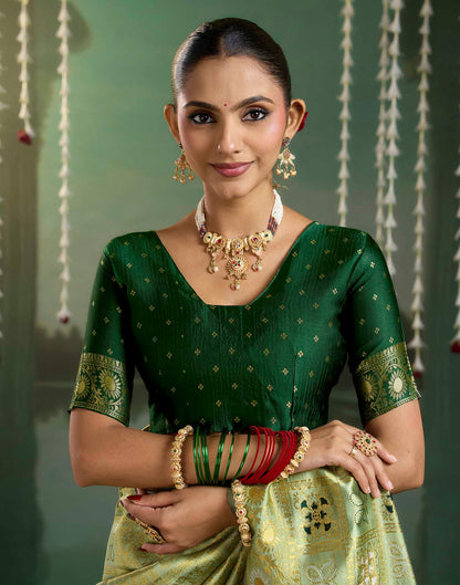 Light Green Silk Woven Patola Saree