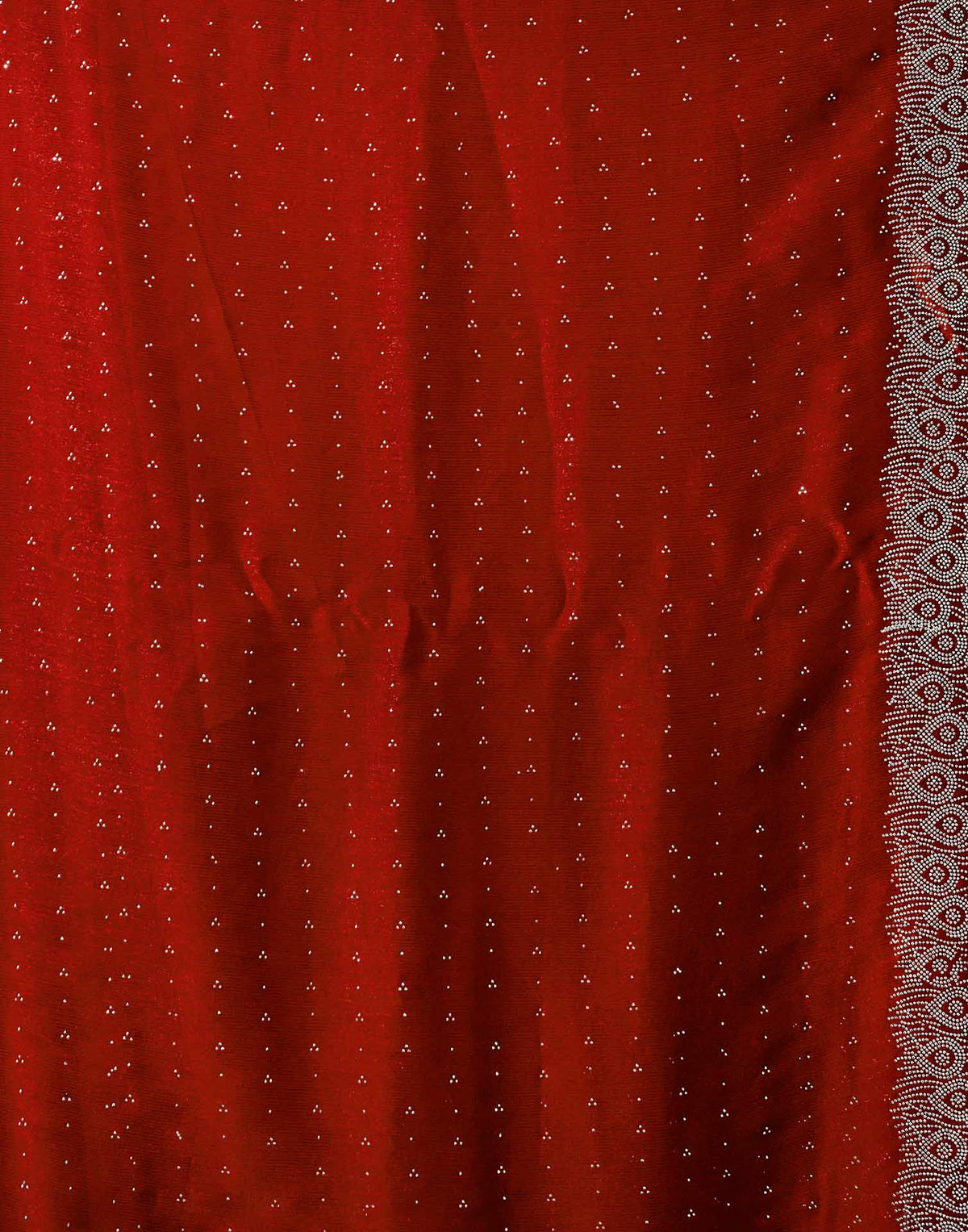 Rust Shimmer Stone Work Swarovski Saree