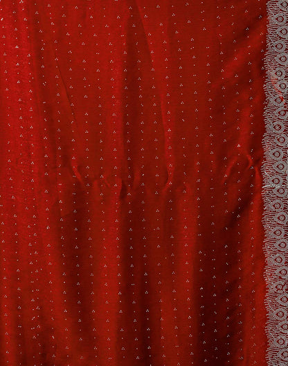 Rust Shimmer Stone Work Swarovski Saree