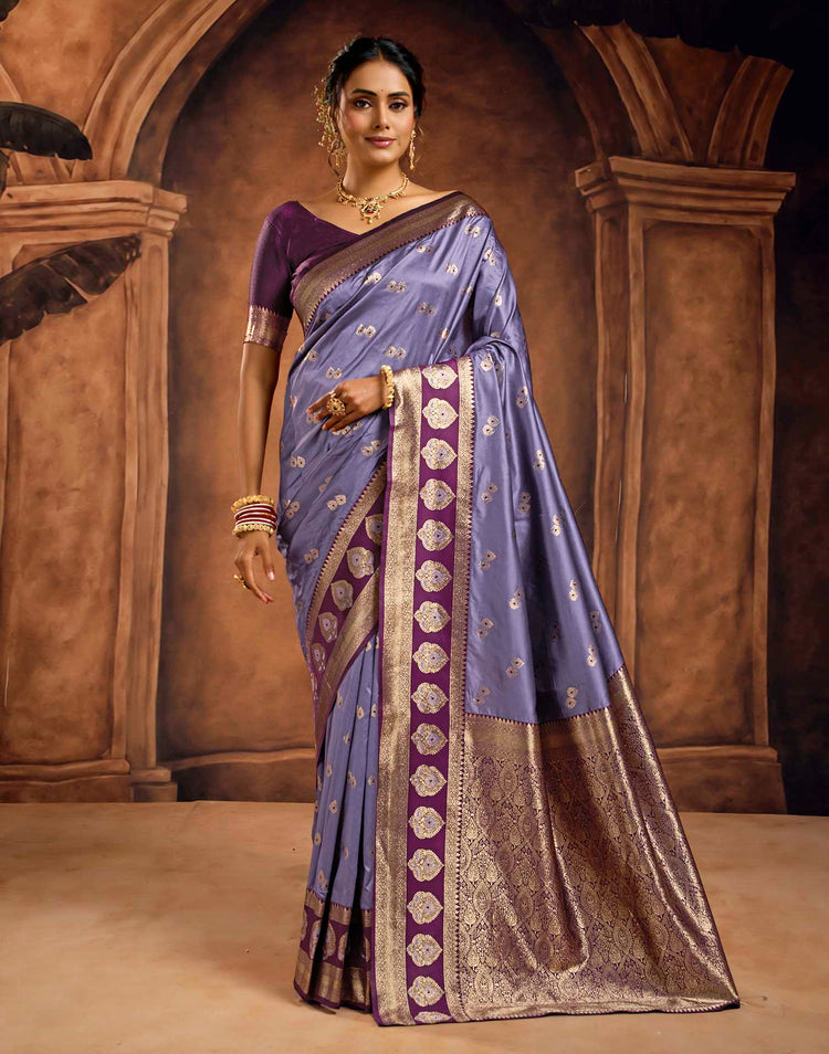 Light Purple Silk Woven Banarasi Saree