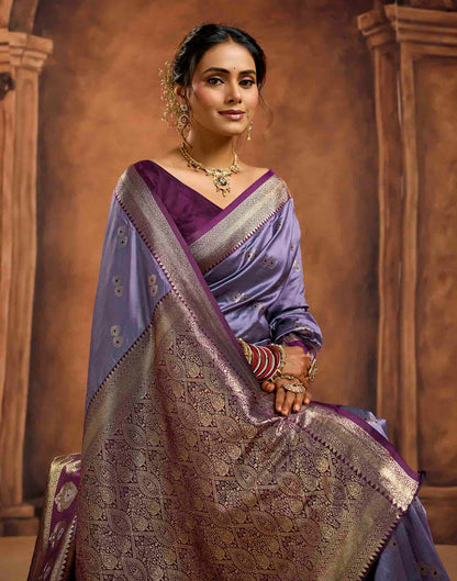 Light Purple Silk Woven Banarasi Saree