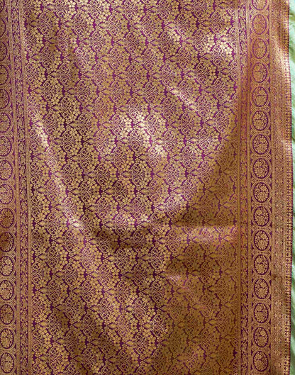 Turquoise Silk Woven Banarasi Saree
