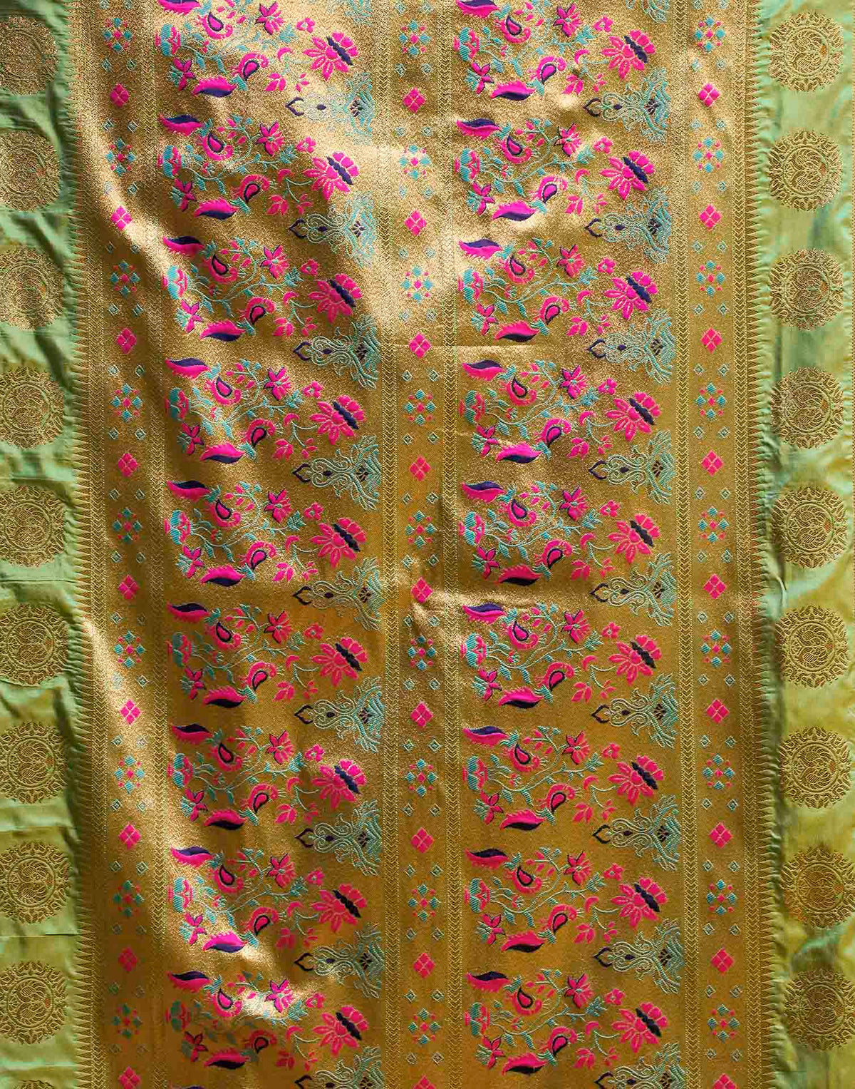 Pista Green Silk Woven Banarasi Saree