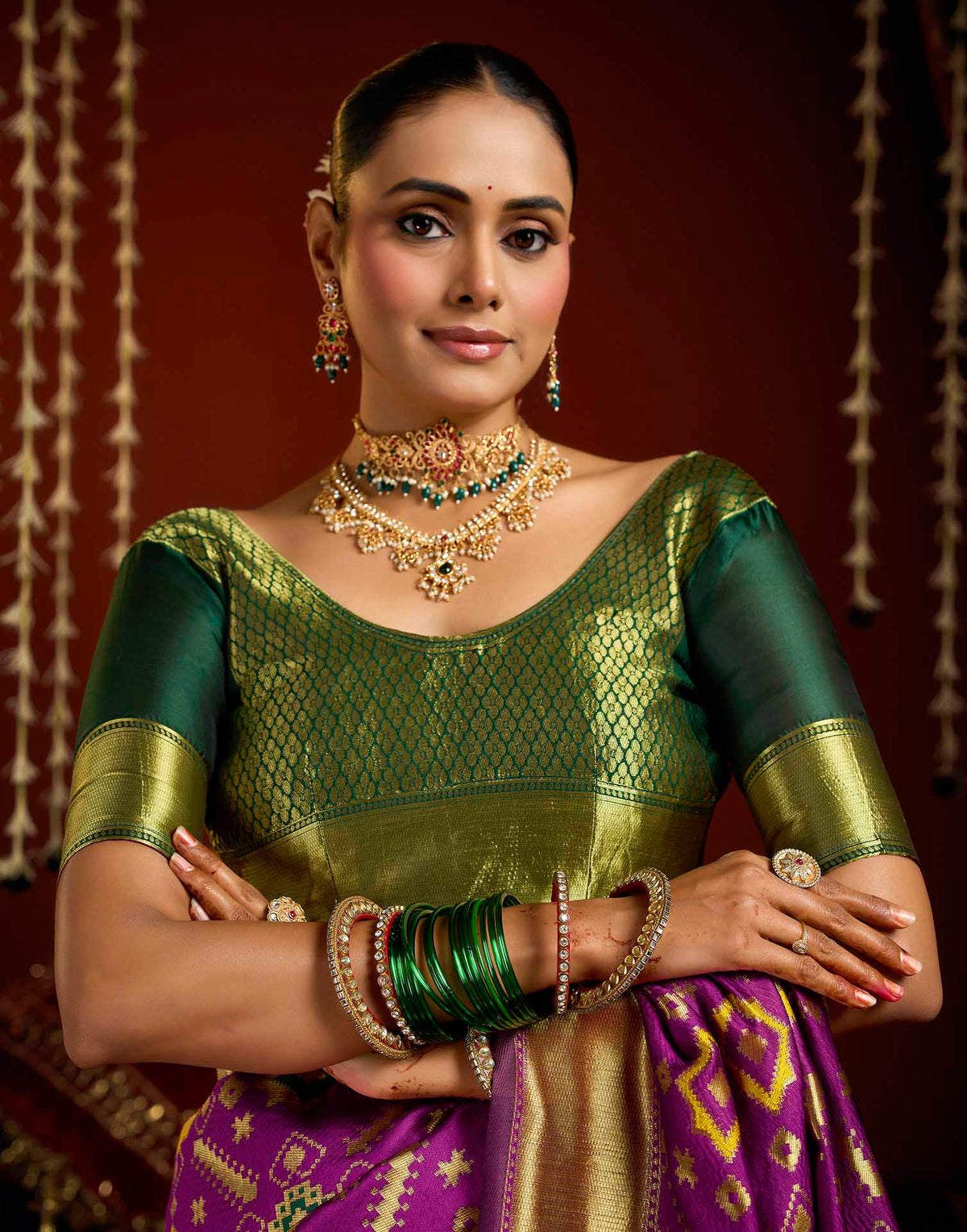 Magenta Silk Woven Patola Saree