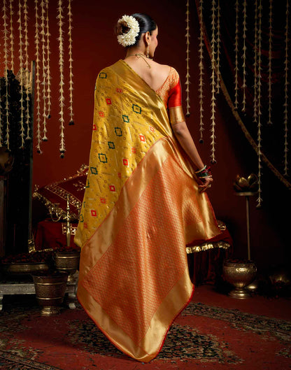 Yellow Silk Woven Patola Saree