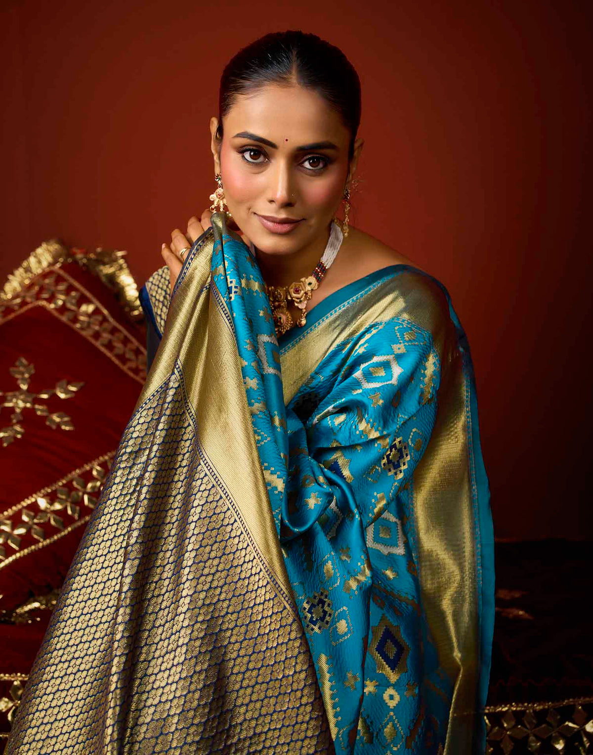 Blue Silk Woven Patola Saree