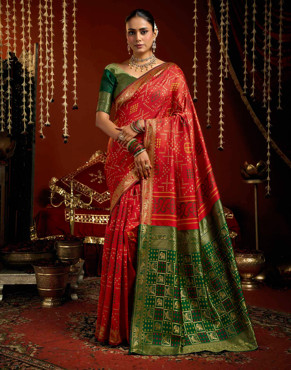Red Silk Woven Patola Saree