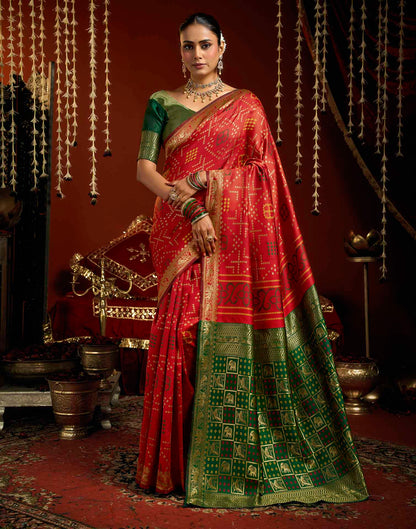 Red Silk Woven Patola Saree