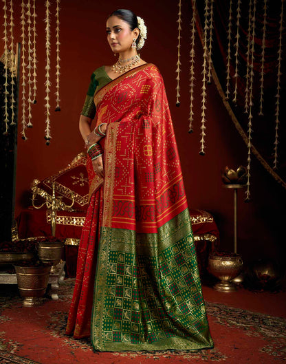 Red Silk Woven Patola Saree
