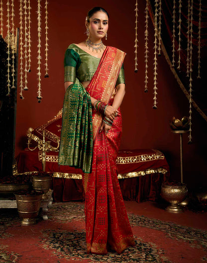 Red Silk Woven Patola Saree