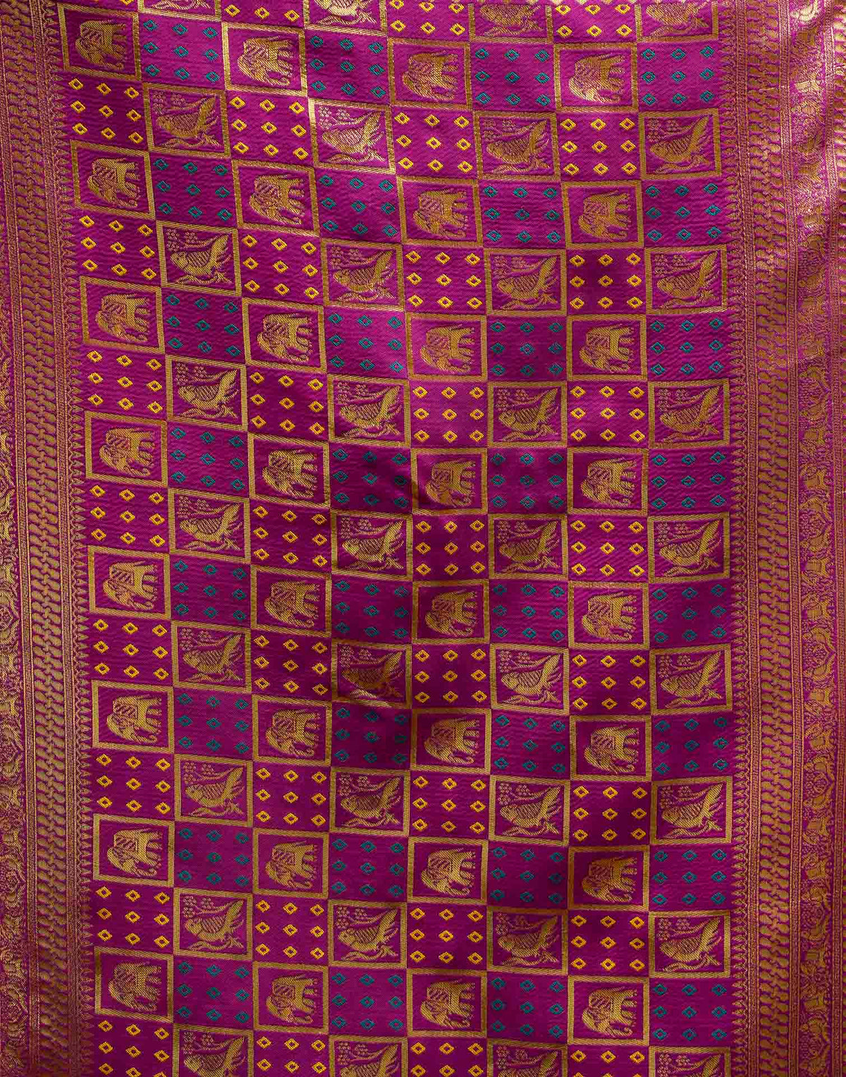 Teal Blue Silk Woven Patola Saree