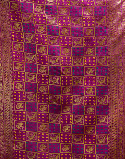 Teal Blue Silk Woven Patola Saree