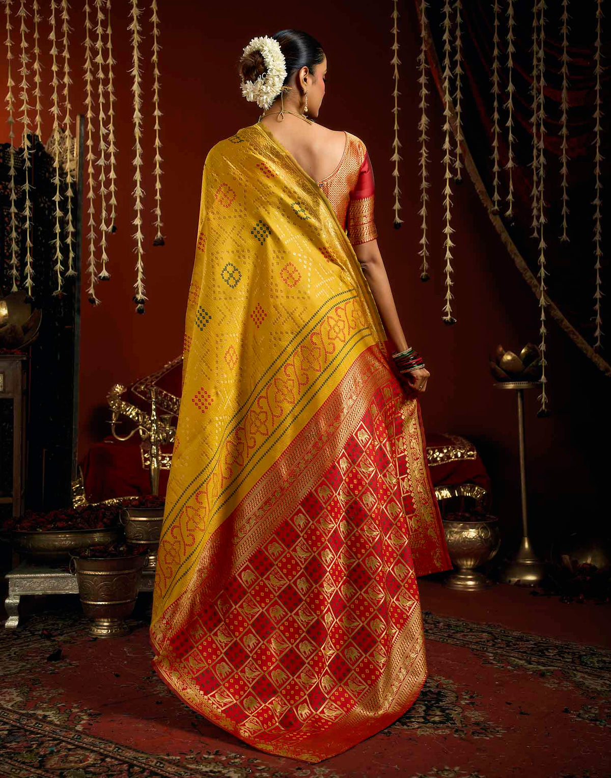 Yellow Silk Woven Patola Saree