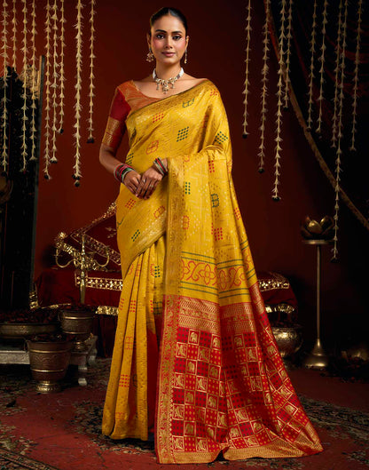 Yellow Silk Woven Patola Saree