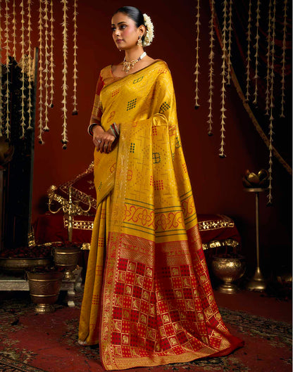 Yellow Silk Woven Patola Saree