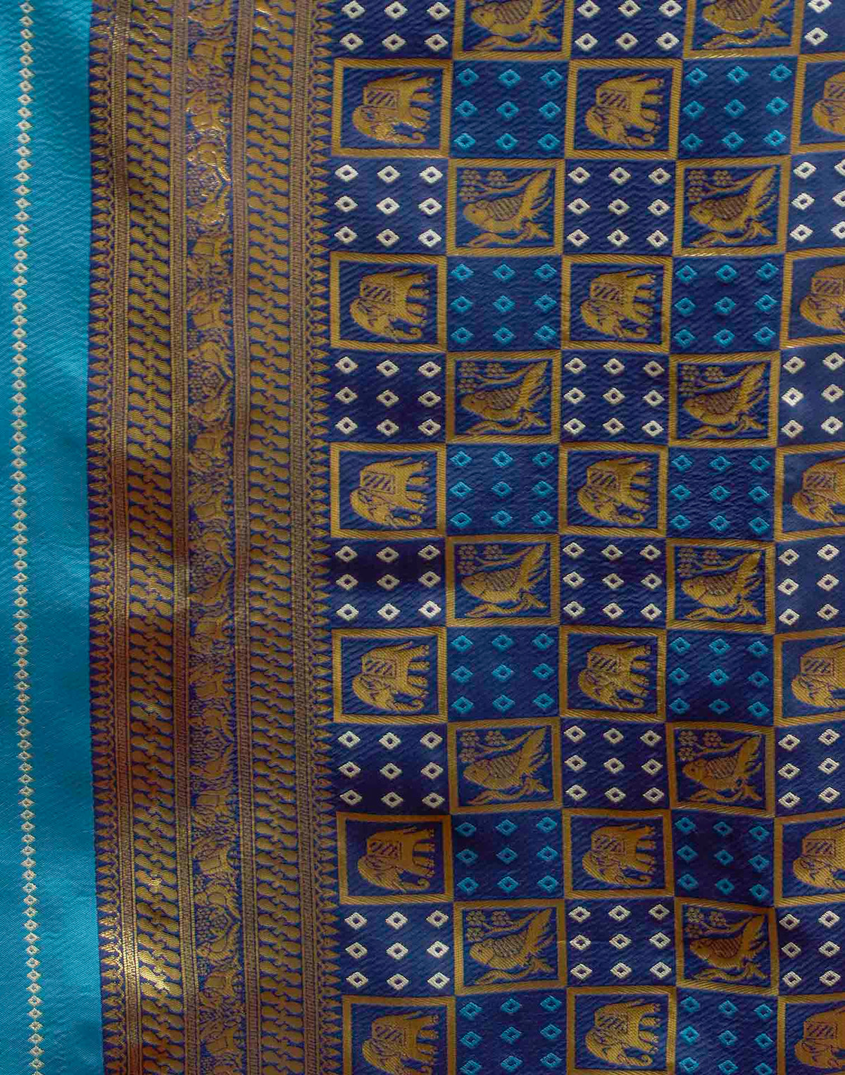 Blue Silk Woven Patola Saree