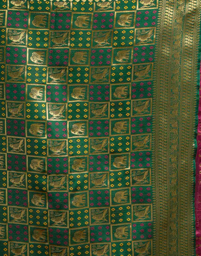 Magenta Silk Woven Patola Saree
