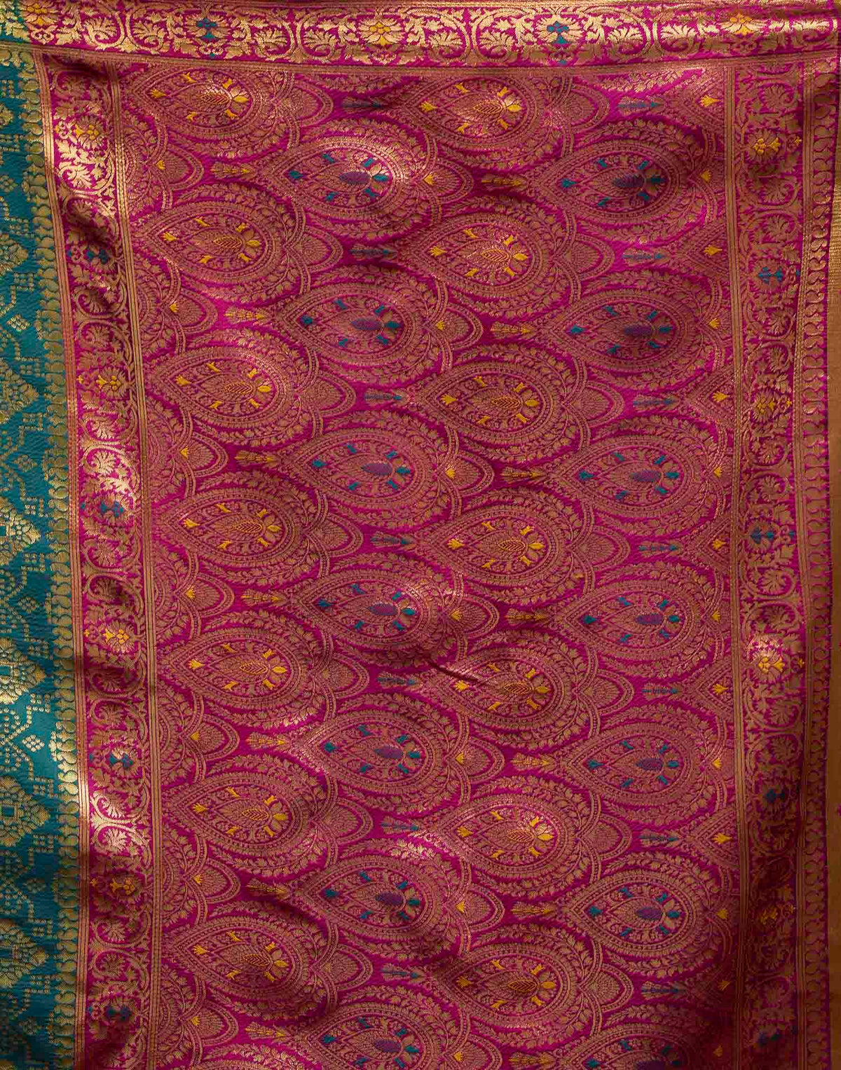 Teal Blue Silk Woven Patola Saree