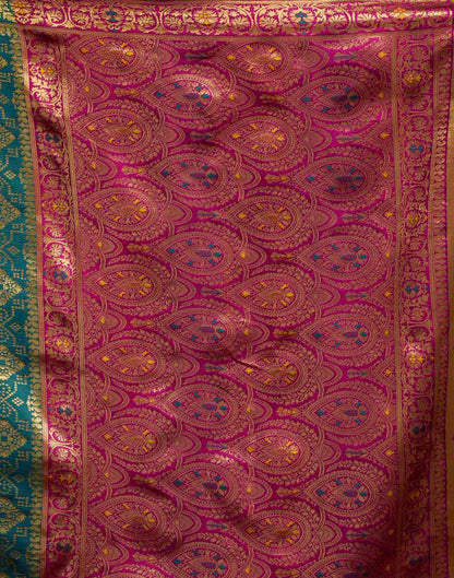 Teal Blue Silk Woven Patola Saree