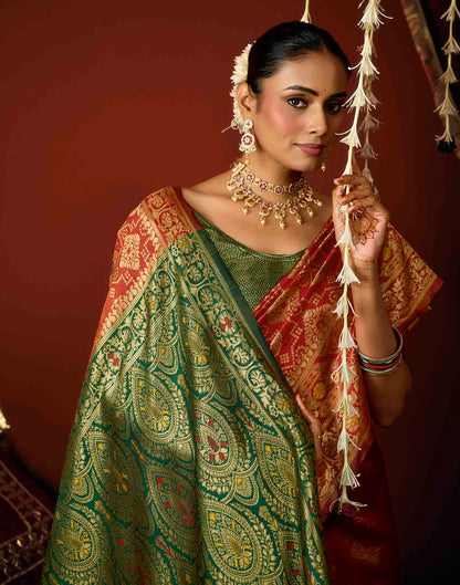 Red Silk Woven Patola Saree