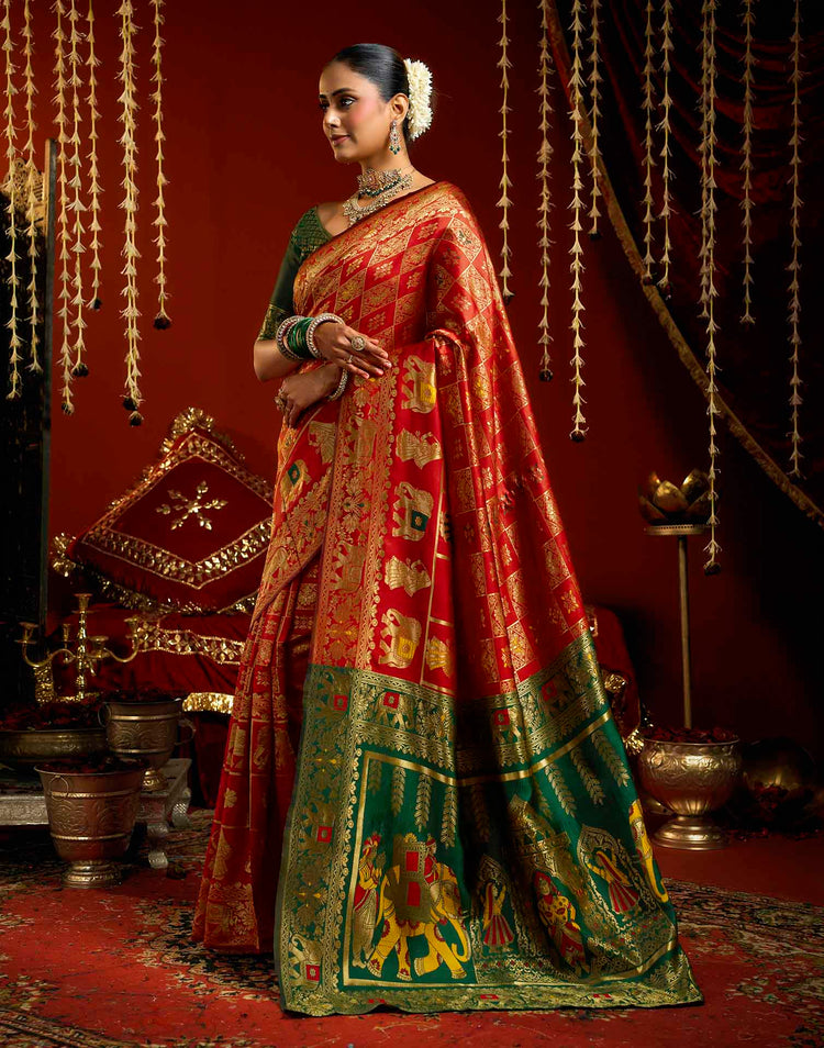 Red Silk Woven Patola Saree